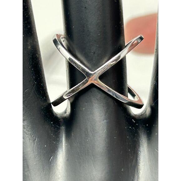 Marked JCM Silver over Brass Ring with CZ Stones - Picture 11 of 11